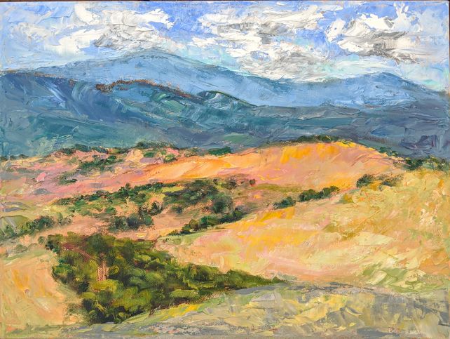 Jose Trujillo Original Modern Impressionist Oil Painting Umbrella