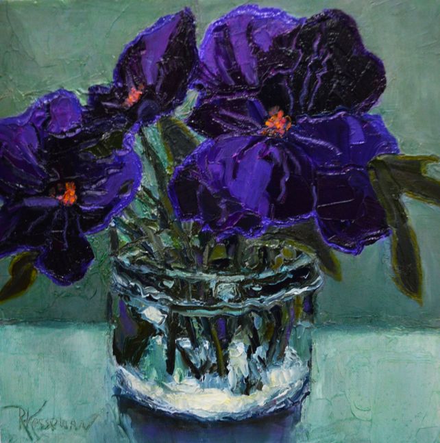 Still-life with lilac Painting by Elena Lukina