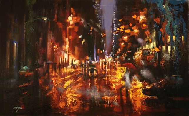 City Painting City Street Art Original Art Cityscape Painting Oil Painting on Canvas 8 by 10 Artwork by Iryna Syrota hotsell